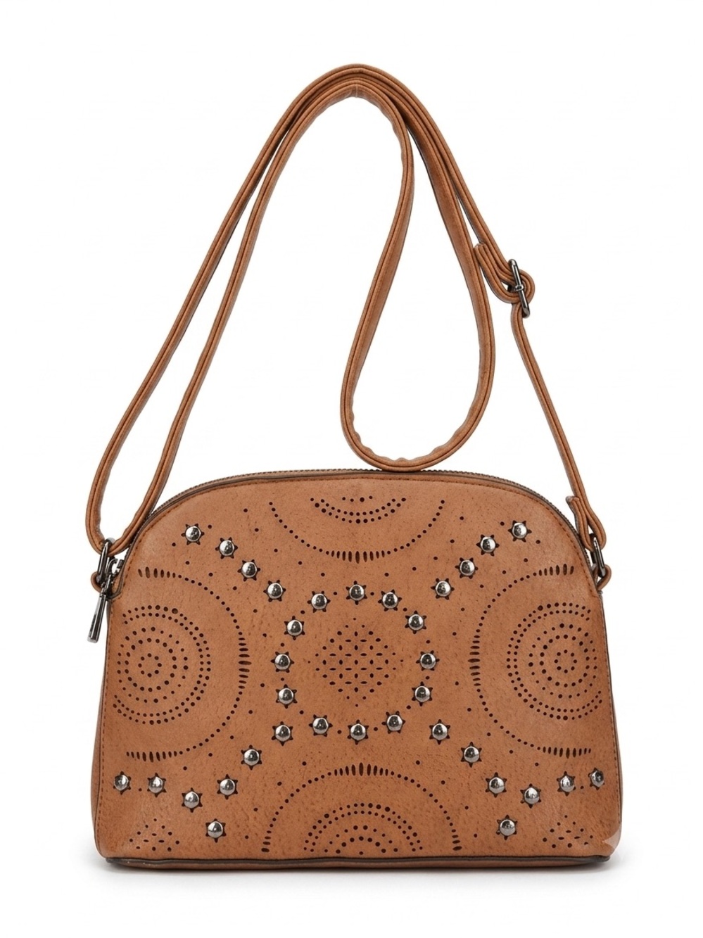Studded Tan Crossbody Shoulder Bag for Women